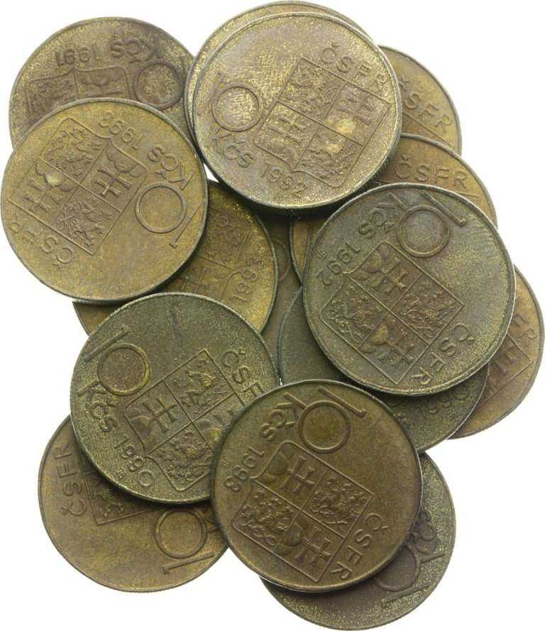 Lot of 10 Koruna coins (15pcs)