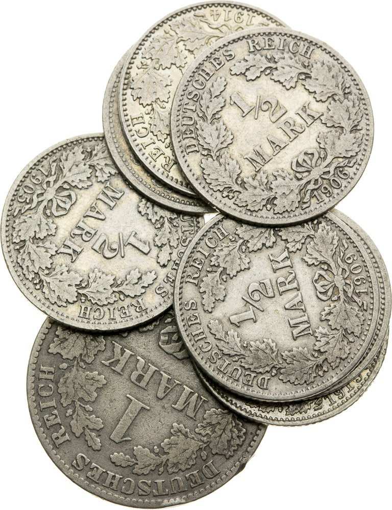 Lot 8ks stříbrných mincí