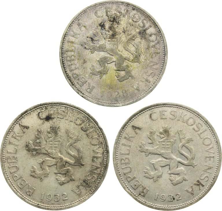 Lot of 5 Koruna coins (3pcs)
