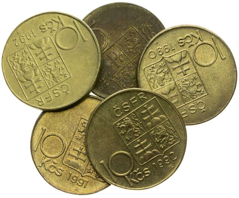 Lot of 10 Koruna coins (5pcs)