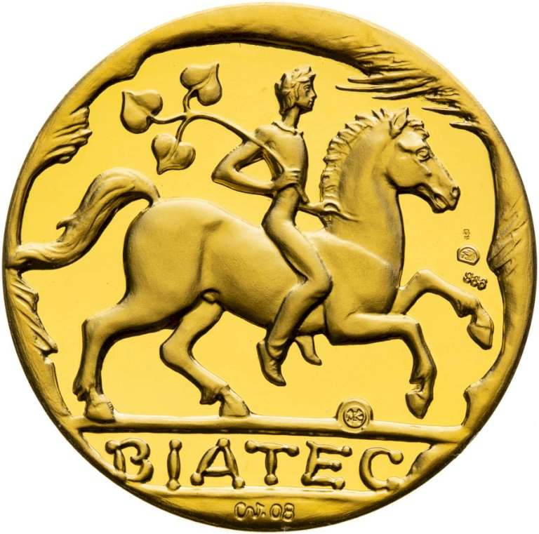 10 Ducat gold medal with the BIATEC motif, no. 10