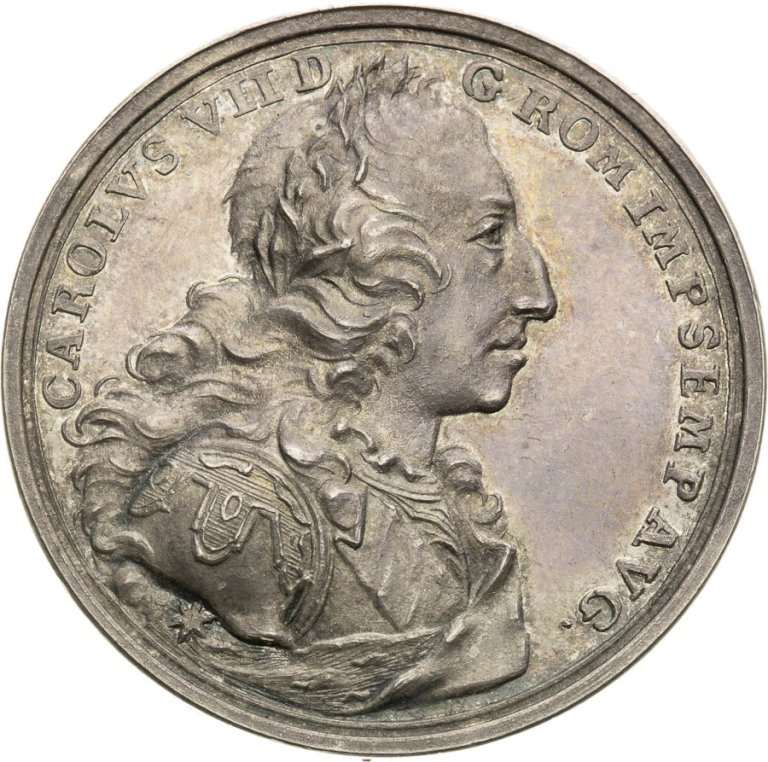 Strieborná medaila 1742 - Karol VII. volba na rímskeho cisára