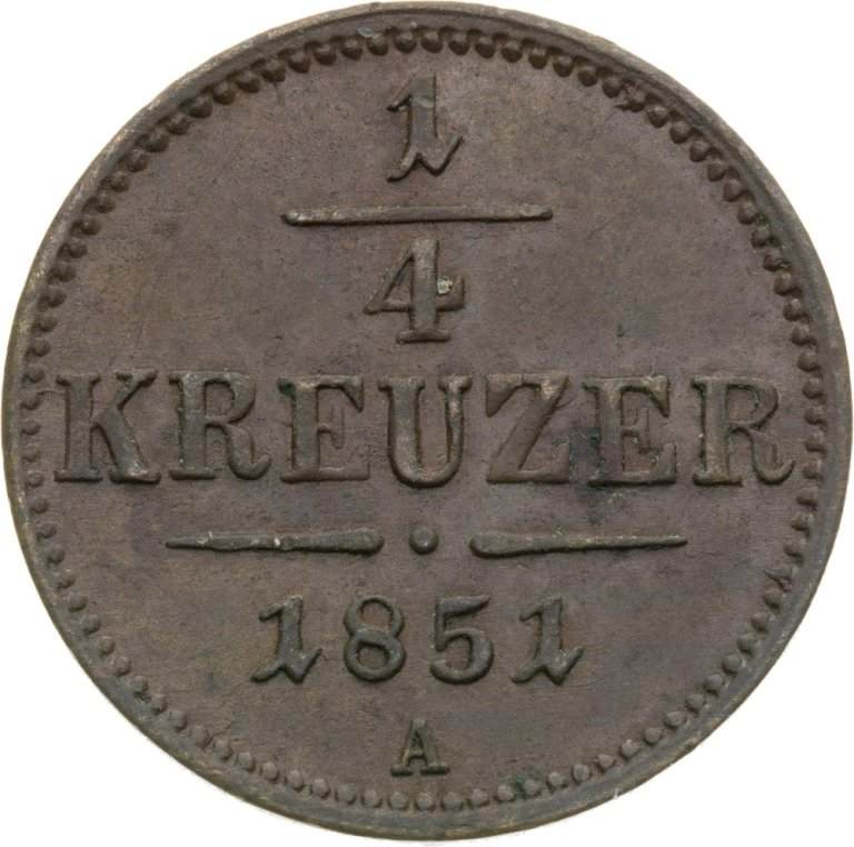 1/4 Kreutzer 1851 A