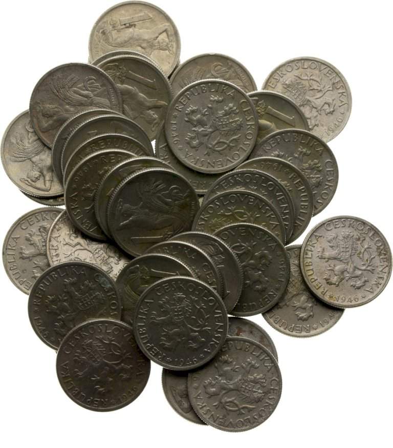 Lot of 1 Koruna coins (39pcs)