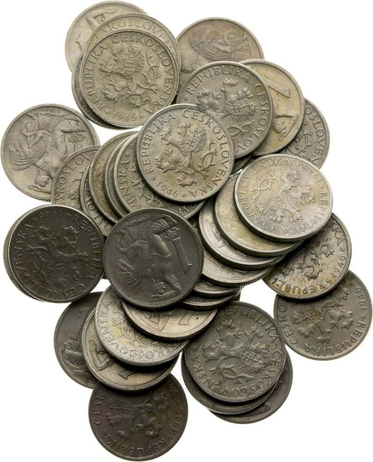 Lot of 1 Koruna coins (39pcs)