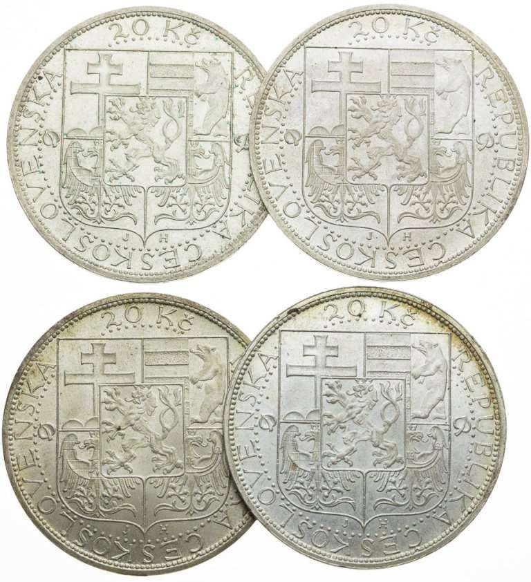 Lot of 20 Koruna coins (4pcs)