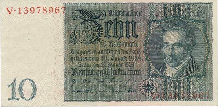 10 RM 1924 s. V - front