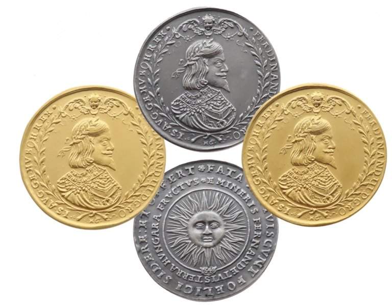 Set of gold and silver medals of Ferdinand III.