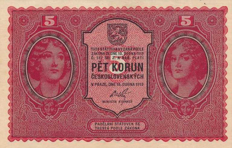 5 Koruna 1919 - front