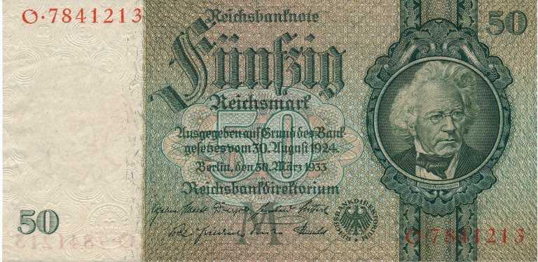 50 Reichsmark 1933 O - avers