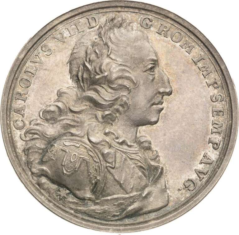 Strieborná medaila 1742 - Karol VII. volba na rímskeho cisára vo Frankfurte nad Mohanom