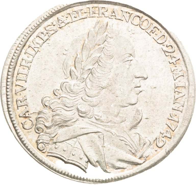 Stříbrný žeton 1742 - Karel VII. Volba za římského císaře ve Frankfurtu