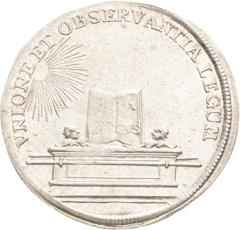 Stříbrný žeton 1742 - Karel VII. Volba za římského císaře ve Frankfurtu