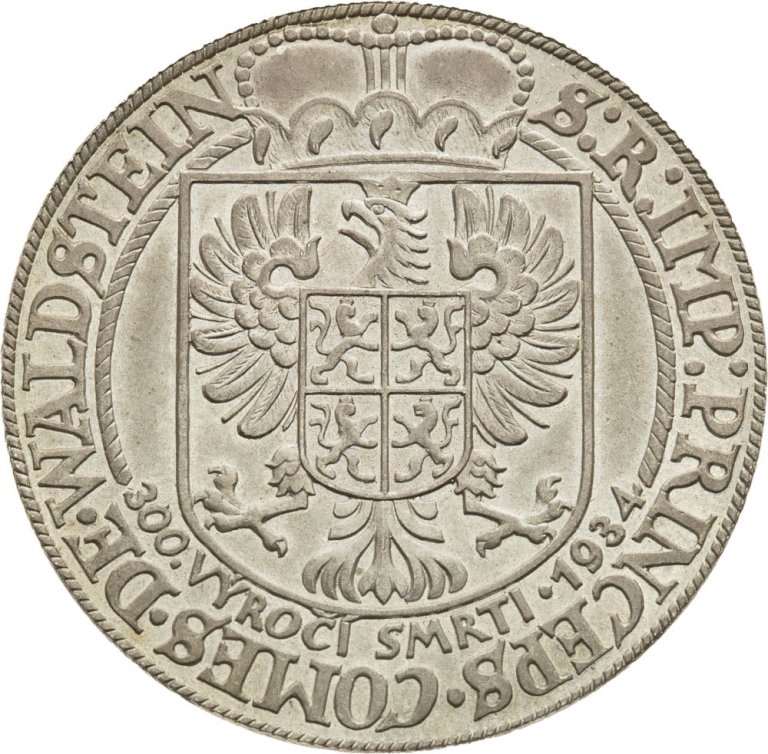 Strieborná medaila 1934 - Albrecht z Valdštejna (matná)