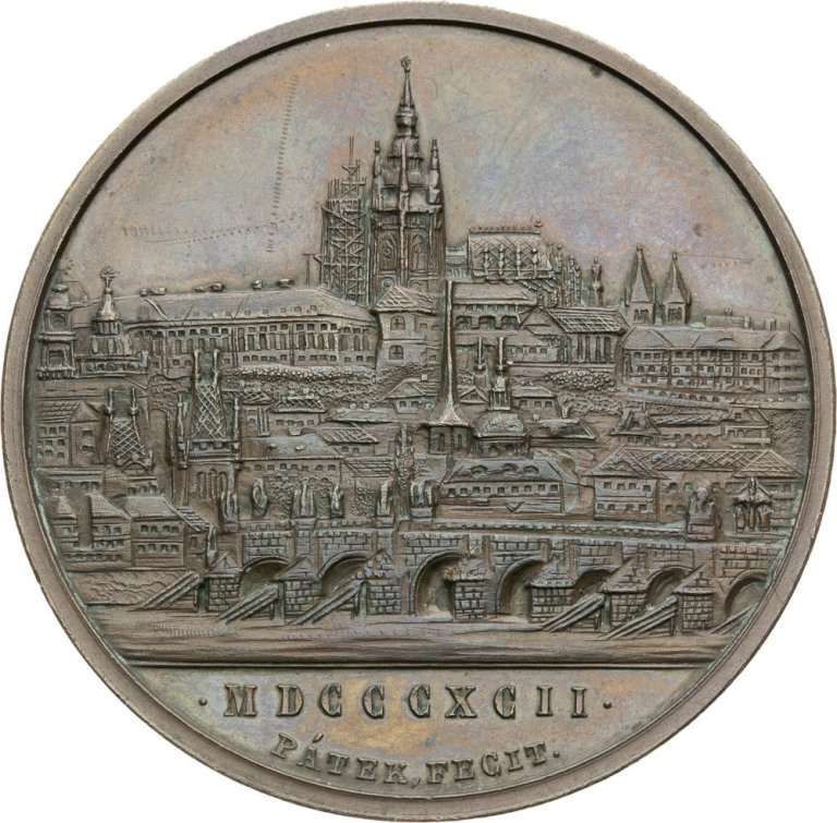 Bronzová medaila 1892 - Karlov most v Prahe