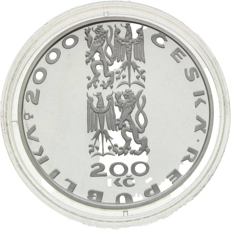 200 Kč 2001 Počátek nového tisíciletí - strieborné pamätné mince ČNB (2)