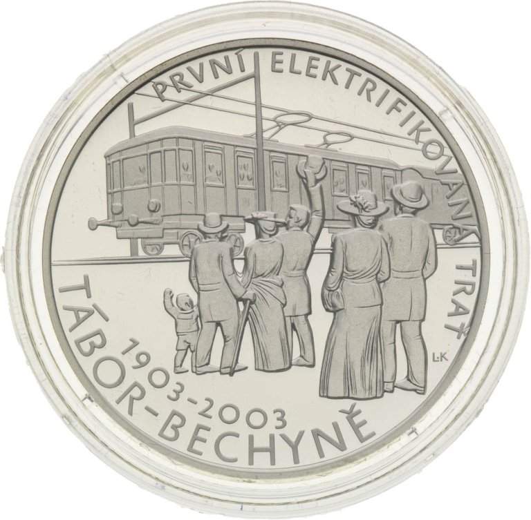 200 Kč 2003 - První elektrifikovaná trať Tábor-Bechyně (2)