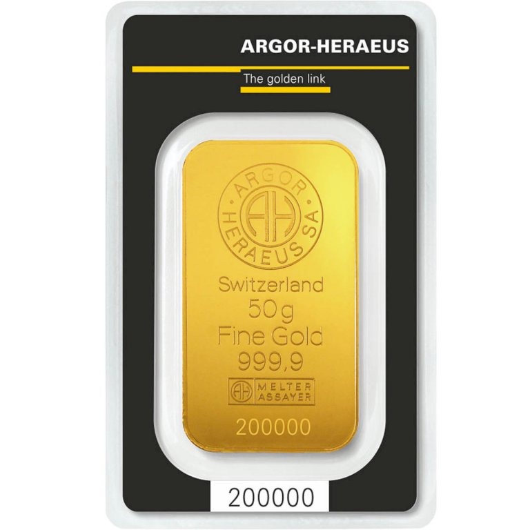 Argor-Heraeus - Zlatá tehlička 50 g