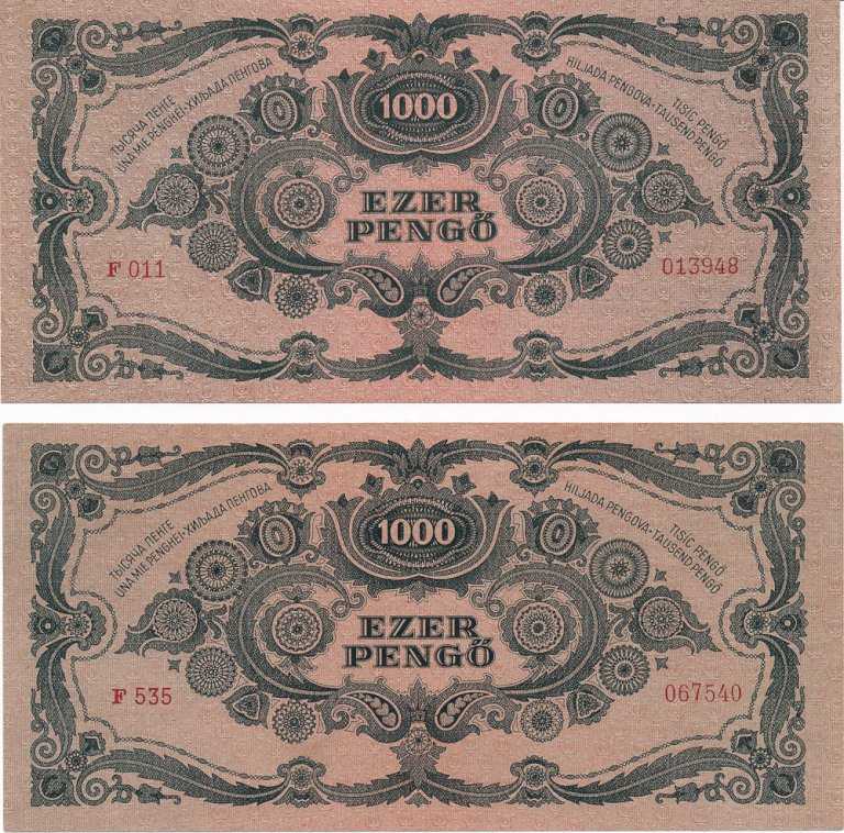 Lot of 1000 Pengo 1945 (2pcs)