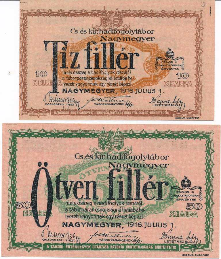 Lot of banknotes (2pcs) Prisoner Camp Nagymegyer
