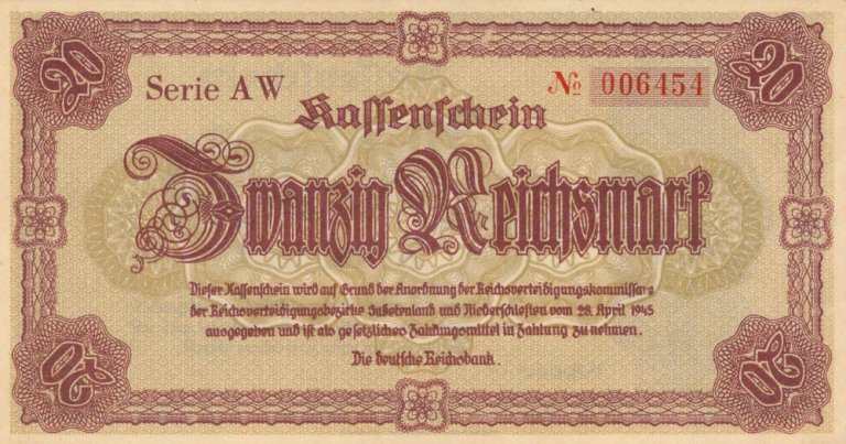 20 Reichsmark 1945 AW