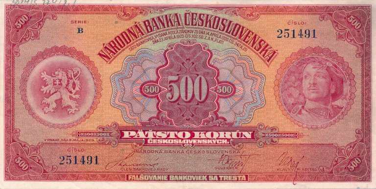 500 Koruna 1929 B