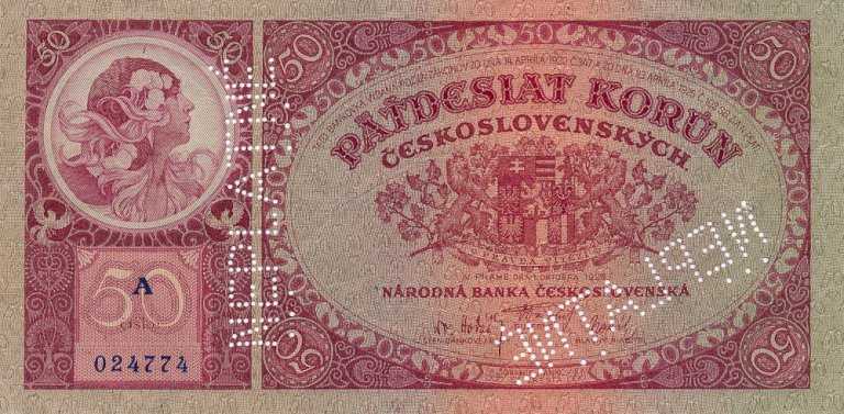 50 Koruna 1929 A (bank specimen)