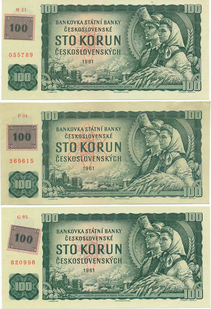 100 Koruna 1961/1993 (3 pcs)
