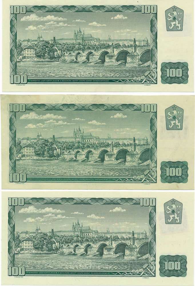 100 Koruna 1961/1993 (3 pcs)