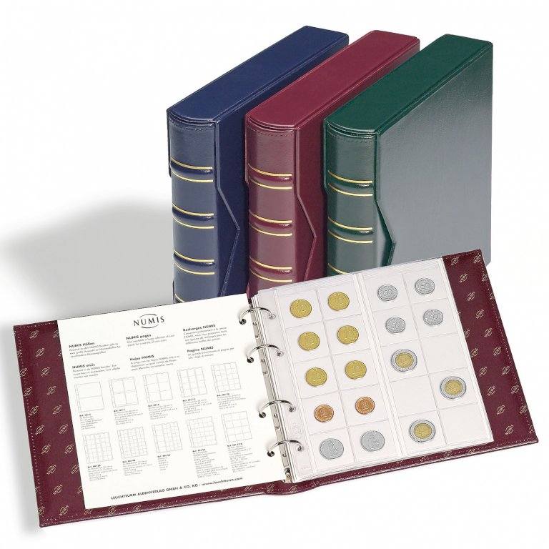 NUMIS classic coin album with slipcase and 5 NUMIS sheets