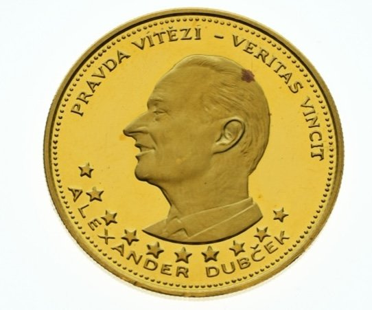 Zlatá  medaila 1968 - Alexander Dubček/Ján Hus- 5 Dukát (1)