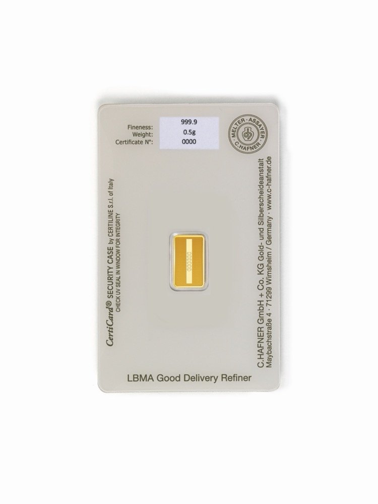 Gold bar C. Hafner 0,5 g (2)