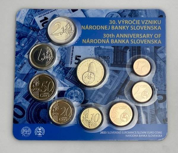 Coin set 2023 - 30th anniversary of the National Bank of Slovakia (NBS) BK - front