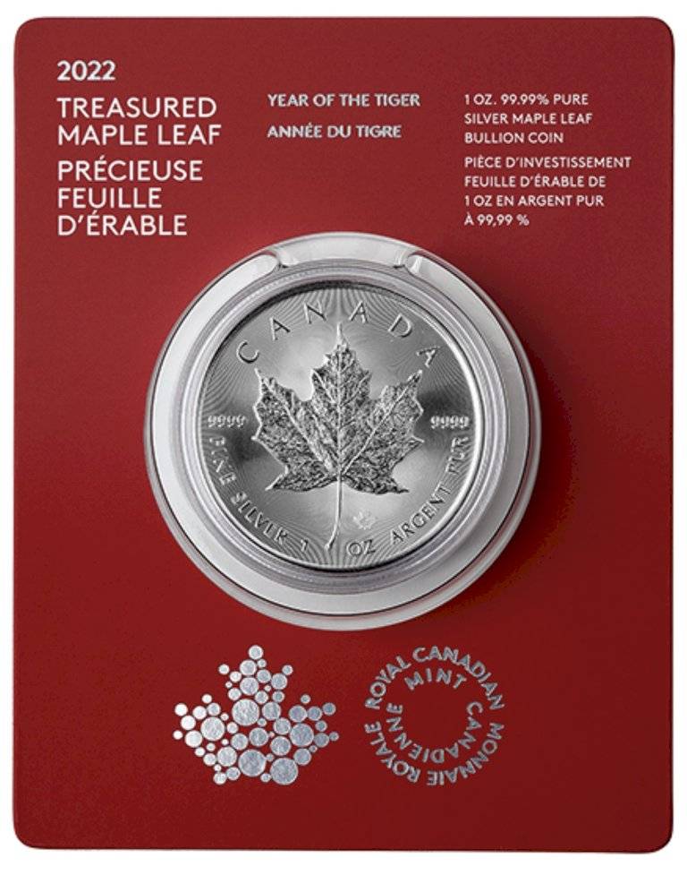 Investiční stříbro Maple Leaf Rok tigra - 1 unca
