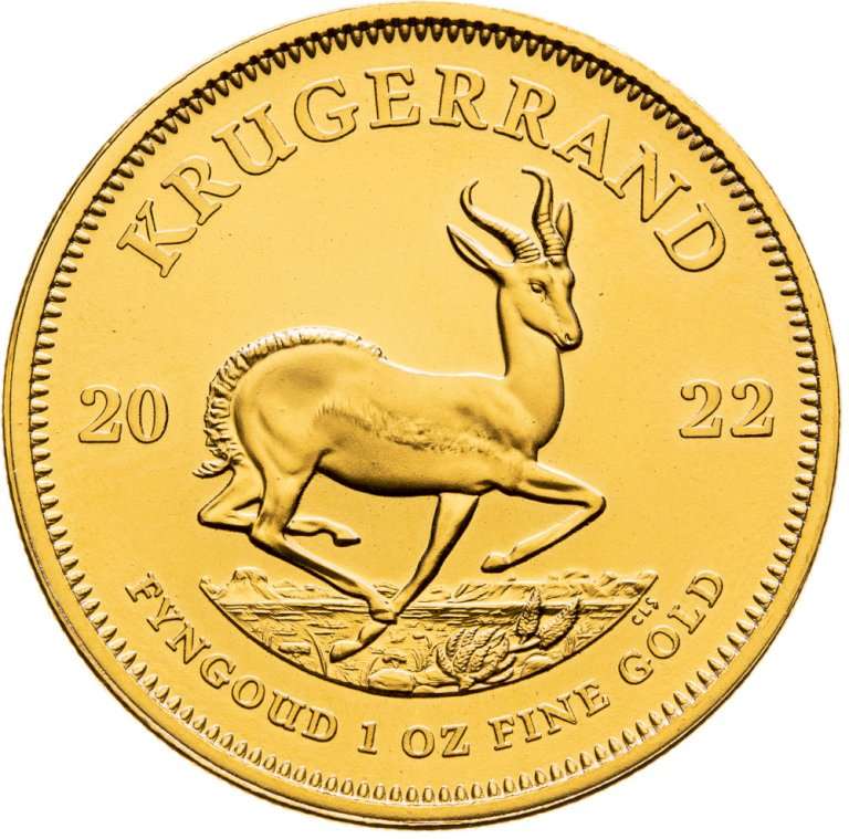 Gold coin Krugerrand - 1 ounce - front