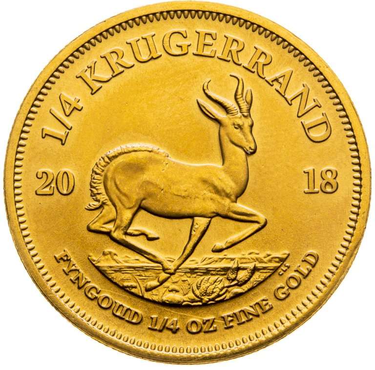 Zlatá minca Krugerrand 1/4 unce - averz