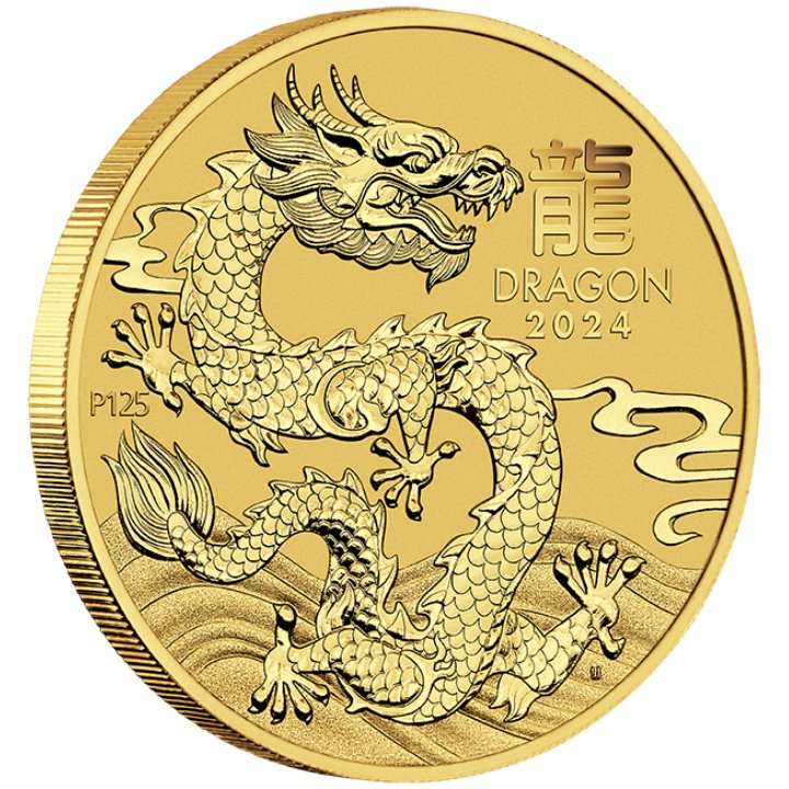 Gold coin Year of the Dragon 2024 - 1/2 ounce - front