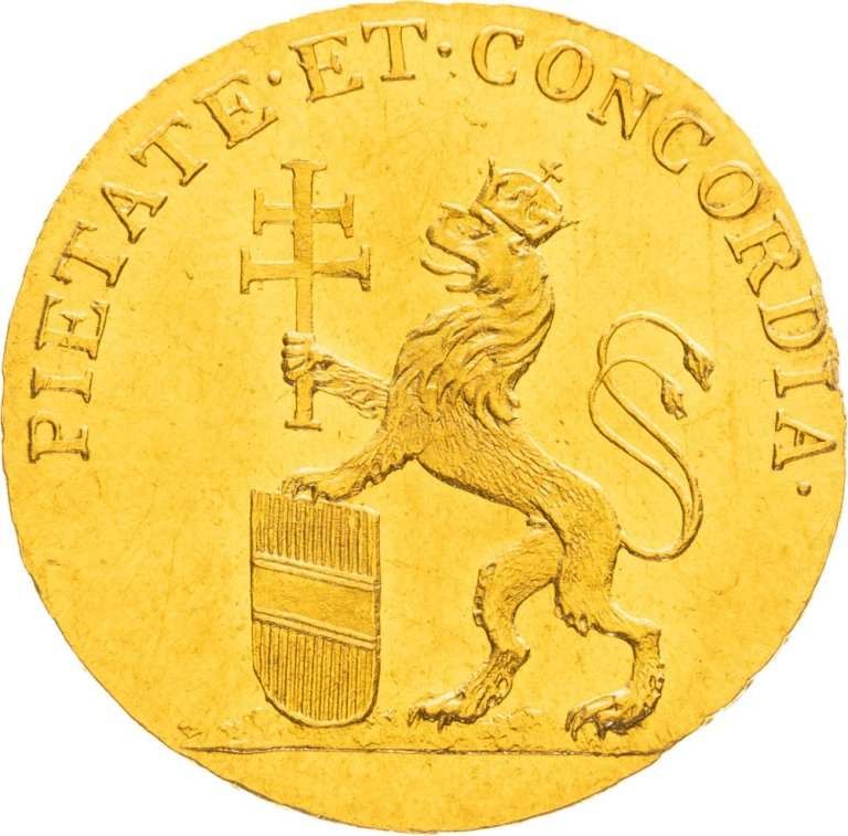 Zlatý žeton 1791 - Korunovace Leopolda II. na českého krále v Praze (3/4 Dukát) (2)