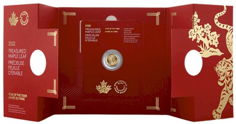 Gold coin Maple Leaf Year of the Tiger - 1/10 Oz, limited series