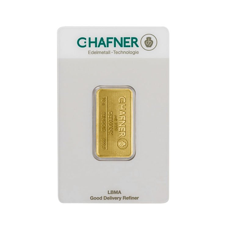 Gold bar C. Hafner 10 g - front