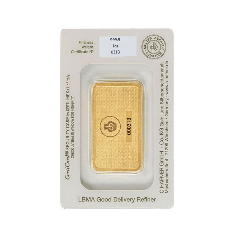 Gold bar C. Hafner 1 ounce (2)