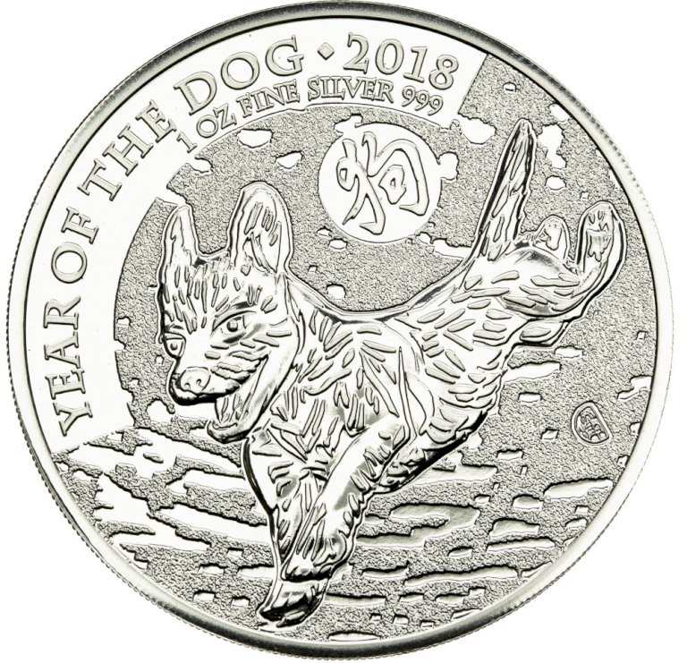 Investment silver - Year of the dog (United Kingdom) - 1 ounce - front