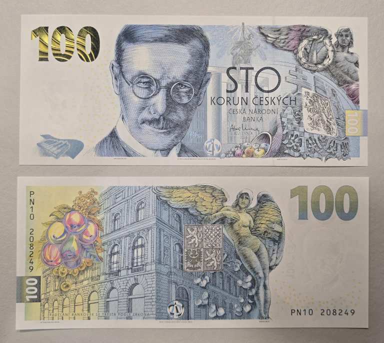 Pamětní bankovka 100 Kč 2026 Vilém Pospíšil - avers