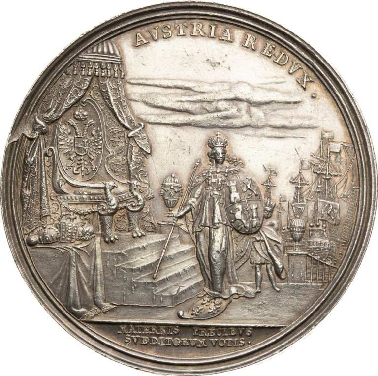 Silver medal 1711 Coronation of the roman emperor in Frankfurt (2)