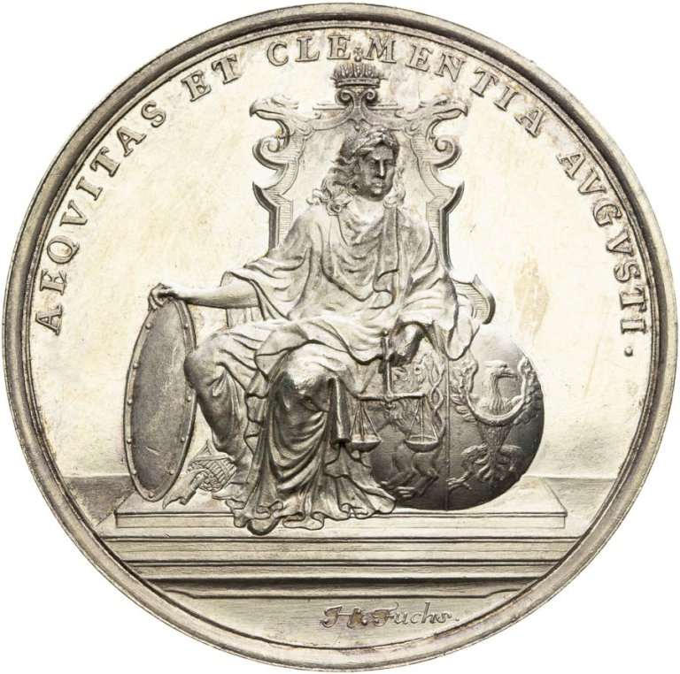 Silver medal 1719 - Homage in Wartenberg - front