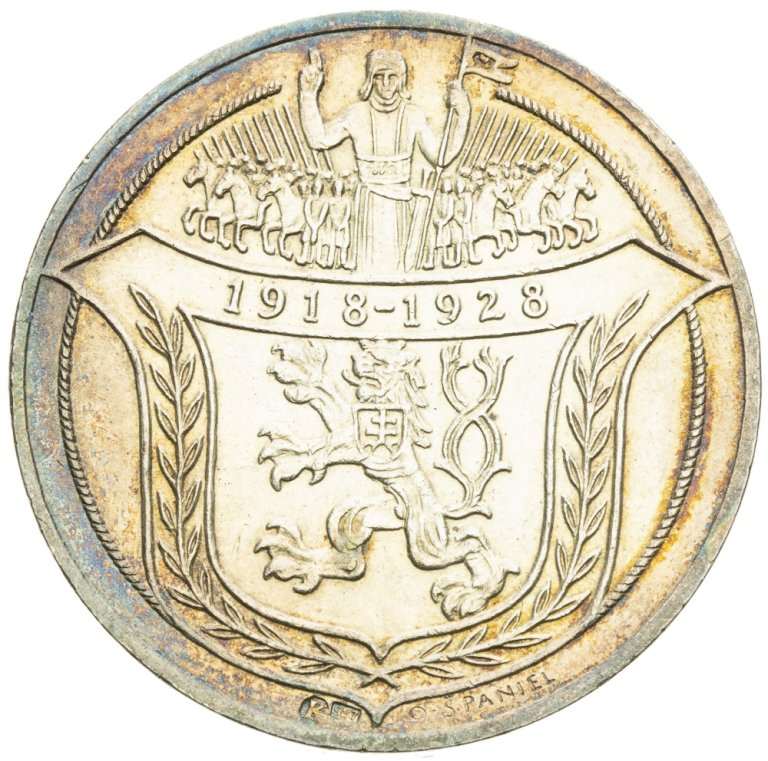 Stříbrná medaile 1928 - Jsem Ražen z Českého Kovu - avers