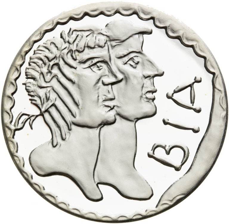 Silver medal with the BIATEC motif, no. 18 (2)