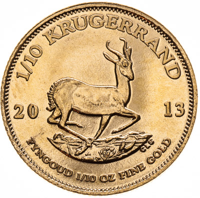 Zlatá mince Krugerrand 1/10 unce - avers